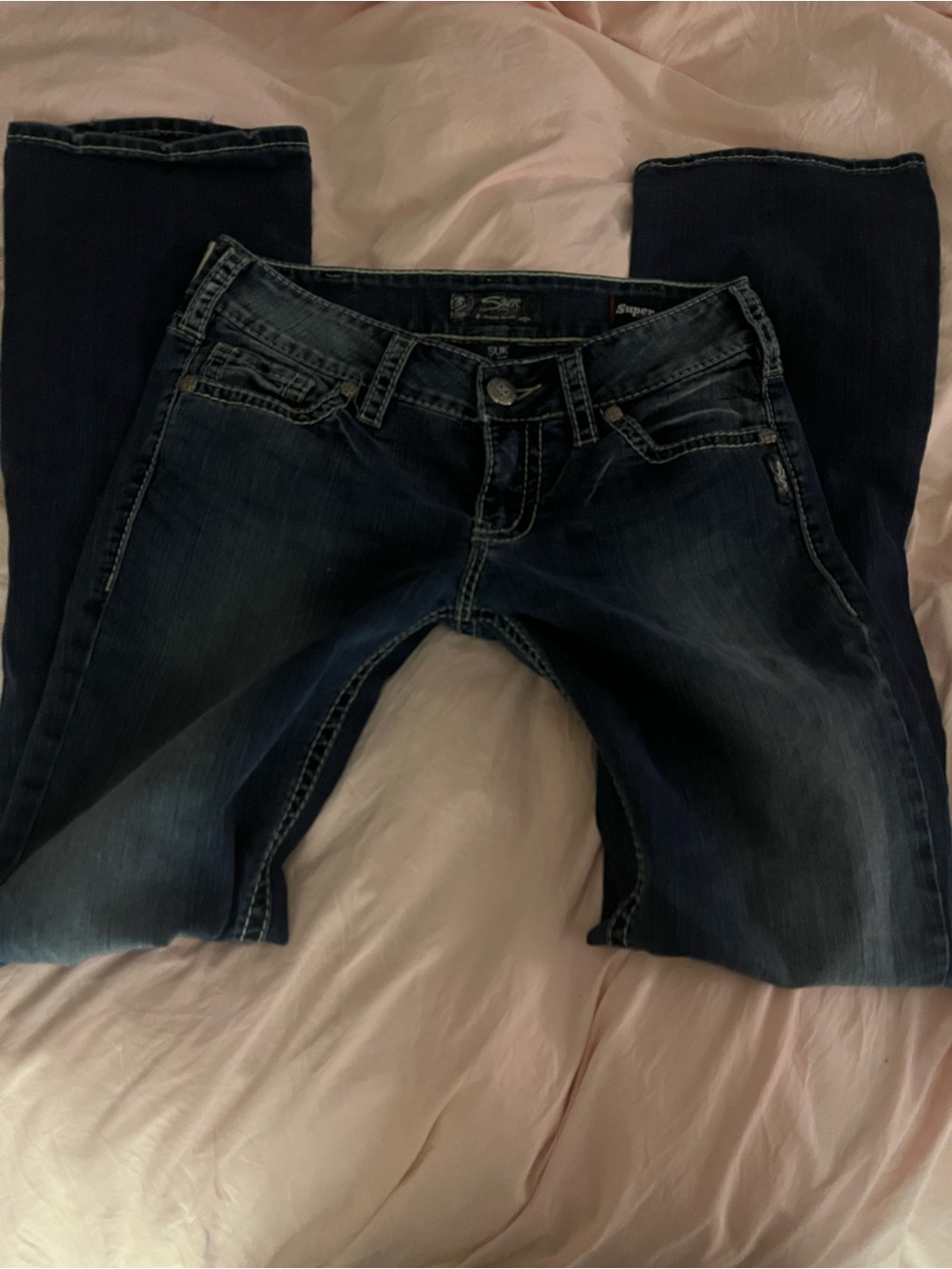 2000s style y2k Lowrise Silver jeans